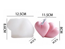 Molde silicona corazon doble
